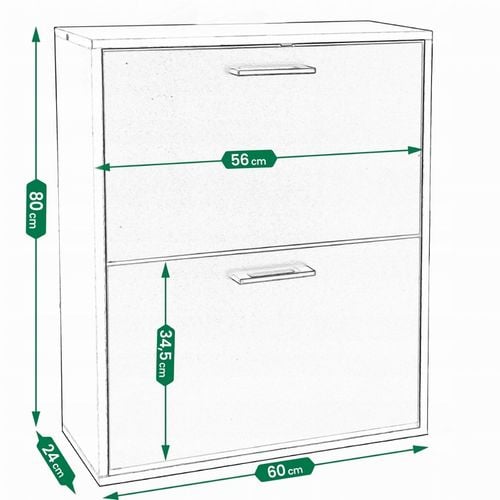 SZAFKA na buty regał 2 komory OBUWIE komoda pojemna do przedpokoju REGAŁ na Arena.pl