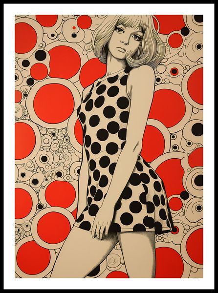 Plakat 50x70cm Czerwone Kropki zdjęcie 3