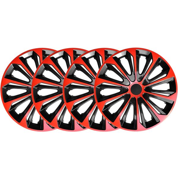 4x Kołpaki 16 STRONG CZARNO CZERWONE TUNING zdjęcie 2