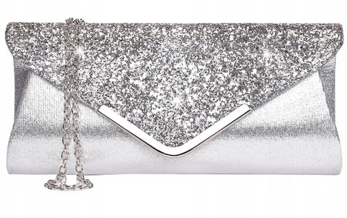 Kopertówka Torebka Wieczorowa Srebrna Wizytowa na Arena.pl