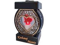 MAMA MAMIE ZNICZ LAMPION NA GRÓB KOŁO RTN SERCE RAMA ZŁOTO+SERCE LED Z BAT