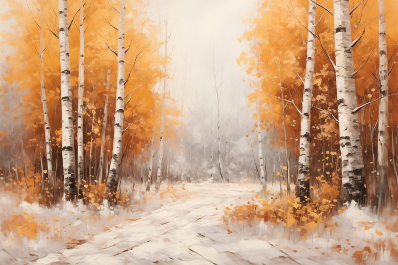 Plakat 91,5x61cm Jesienne Brzozy zdjęcie 1
