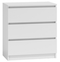 Komoda 3 Szuflady 70 cm Biała MALWINA TS - 5 Kolorów