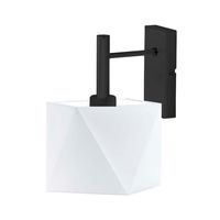 Czarny kinkiet z białym abażurem do salonu KIOTO