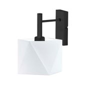 Czarny kinkiet z białym abażurem do salonu KIOTO