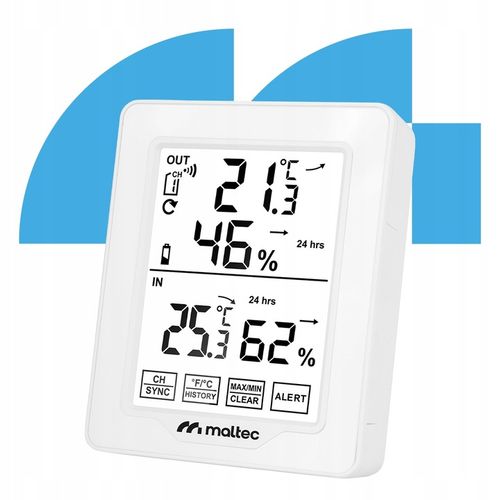 STACJA POGODOWA BEZPRZEWODOWA TERMOMETR HIGROMETR CZUJNIK ZEWNĘTRZNY na Arena.pl