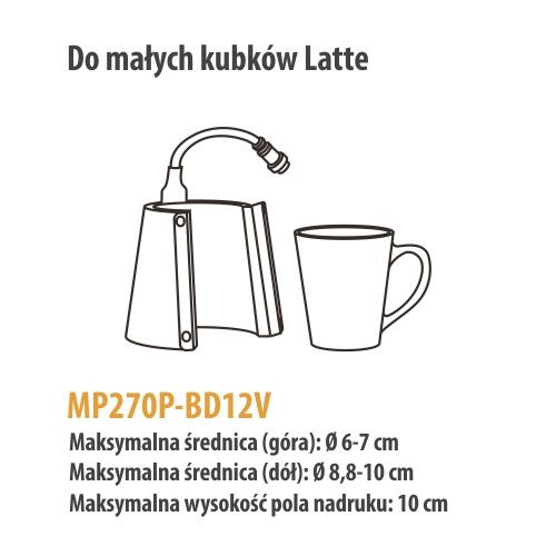 Grzałka do małych kubków latte do prasy Elite Pro / Pro Max zdjęcie 2