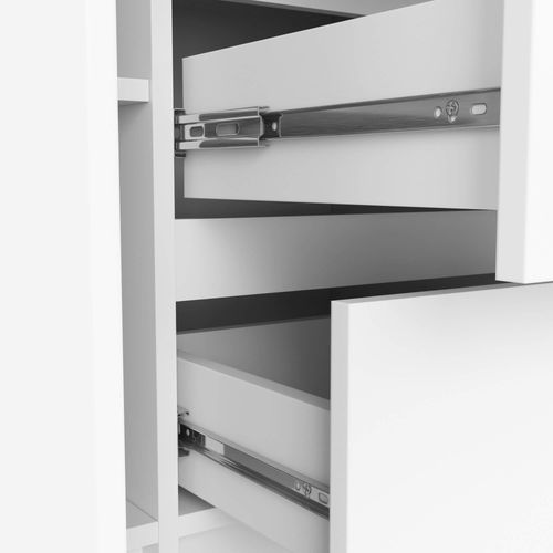 Komoda 101 cm pojemna 2 drzwi 3 szuflady 4 półki - biała na Arena.pl