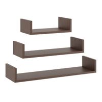 Półki ścienne, wiszące, DAVO, zestaw, 3 szt, wenge, mat | TYLETEGOTU