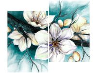 80X70CM OBRAZ CHERRY TREE KWIATY WIŚNI TURKUS DUO OBRAZ