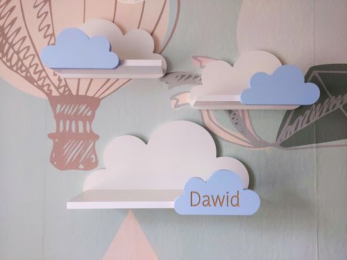 Półki chmurki zestaw 3x półka chmurka Moli z imieniem na Arena.pl