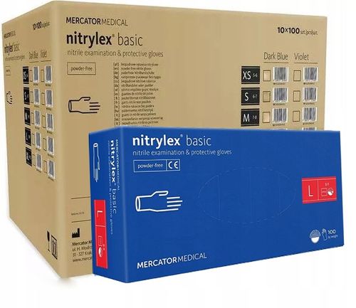 Rękawice Nitrylowe 100 szt. Nitrylex Basic Dark Blue 9-L - 10 kpl. na Arena.pl