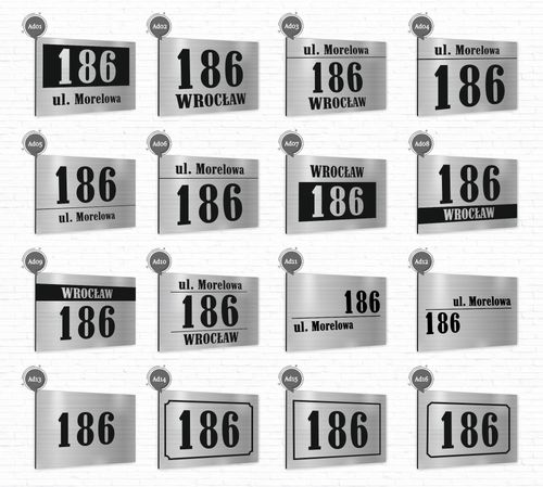 Tabliczka adresowa numer domu NAZWA ULICY 40x30 cm SZYLD NA DOM nazwa ulicy na Arena.pl