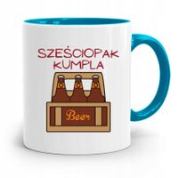 Kubek Błękitny Dla Przyjaciel Sześciopak Kumpla Z Nadrukiem Ze Zdjęciem