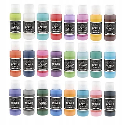 ZESTAW DO MALOWANIA FARBY AKRYLOWE 24X59ml +12 PĘDZLI DUŻY ARTYSTYCZNY 36EL na Arena.pl