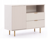 Komoda Ryflowana 1D2SZ 107cm Beżowa NUMI GB–2 Kolory