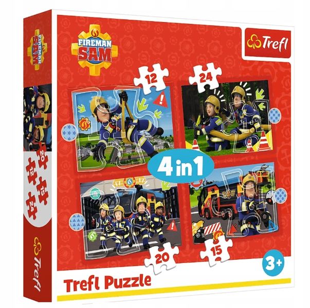 Puzzle 4W1 Przygody Strażaka Sama 34632 zdjęcie 2