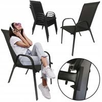 WYGODNE METALOWE NOWOCZESNE KRZESŁO OGRODOWE BALKON MINORKA CZARNY
