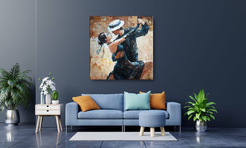 OBRAZ NA PŁÓTNIE 103 Tańcząca para 60x60cm zdjęcie 4