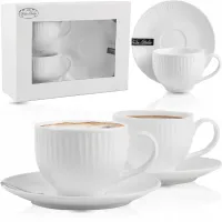 ZESTAW 2 FILIŻANEK ZEOLIA 200ML PORCELANA NA PREZENT KAWA HERBATA KOMPLET