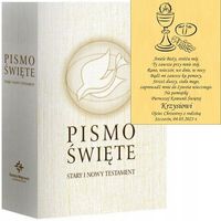 16b Pismo Święte Biblia Pierwsza Komunia dedykacja Prezent Pamiątka