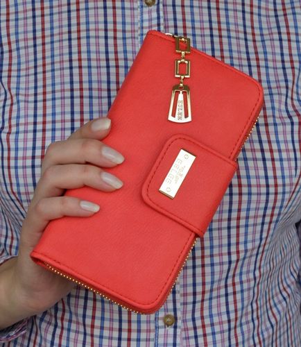 PORTFEL DAMSKI DUŻY TOREBKA NA ZAMEK PODWÓJNY MODNY ORGANIZER SUWAK STYLOWY na Arena.pl