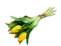 Tulipany silikonowe żółte| realistyczny wygląd | 27 cm bukiet | 7 szt.