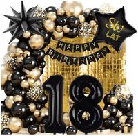 ZESTAW BALONÓW DEKORACJI BALONY NA 18 URODZINY GIRLANDA XXL ŚCIANKA KURTYNA