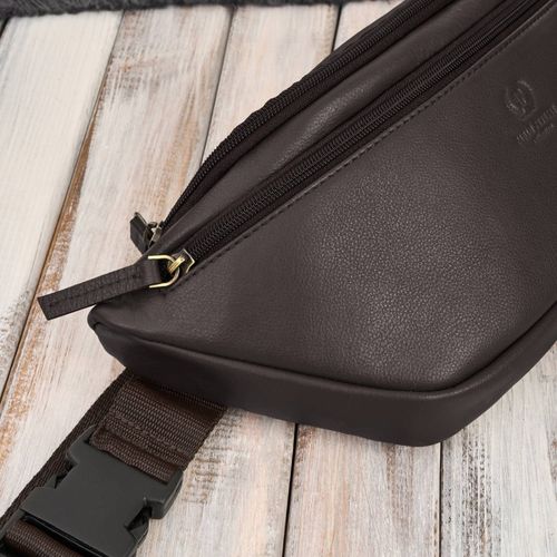 saszetka nerka damska wielofunkcyjna duża klasyczna brązowa na Arena.pl