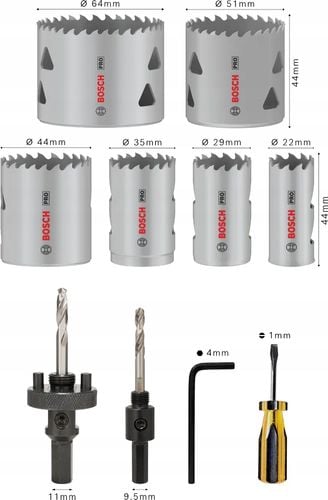 ZESTAW OTWORNIC PRO MULTI MATERIAL 10 EL. 2608900524 BOSCH na Arena.pl