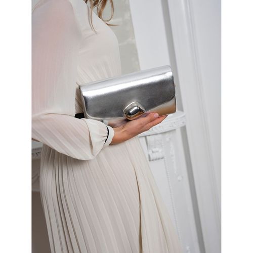 srebrna kopertówka damska ze skóry ekologicznej - rovicky na Arena.pl