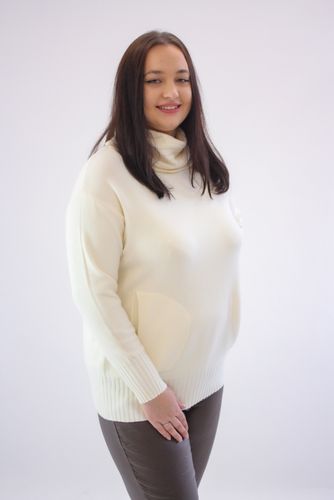 Sweter Golf z Kieszeniami Kremowy UNI na Arena.pl