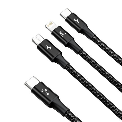 kabel usb 3w1 baseus rapid series, micro usb / lightning / usb-c na Arena.pl