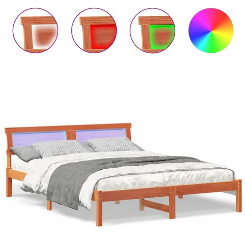 Ramka łóżka Woskowy brąz 150 x 200 cm Lite drewno sosnowe na Arena.pl