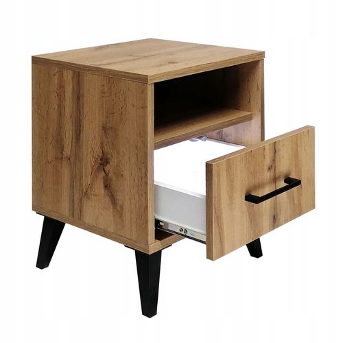 SZAFKA NOCNA KASZMIR BEŻOWY STOLIK NOCNY SZUFLADA LED Z PÓŁKĄ DO na Arena.pl