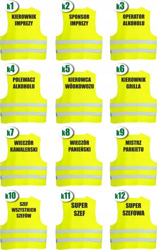 KAMIZELKA ODBLASKOWA śmieszne kamizelki z nadruk na Arena.pl
