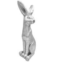 KRÓLICZEK WIELKANOCNY DUŻY SREBRNY DEKORACJA ŚWIĄTECZNA FIGURKA 60cm