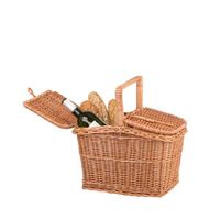 Wiklinowy kosz na piknik z pokrywą kosz na zakupy 44x32 H23/42 cm
