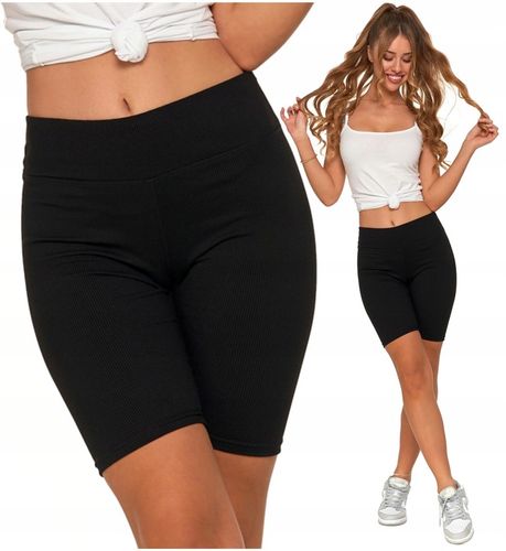 Kolarki Damskie Legginsy Szorty w Prążek Kryjące Wysoki Stan MORAJ L/XL na Arena.pl