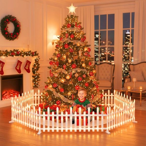 PŁOTEK DEKORACYJNY OZDOBA ŚWIĄTECZNA LED Zestaw 8 szt programator timer zdjęcie 4