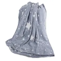 Koc xxl z rękawami polar szara ciepła bluza neon świecący w nocy