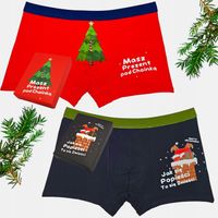 Bokserki Świąteczne Męskie Prezent na Święta CHOINKA MIKOŁAJ 2 sztuki
