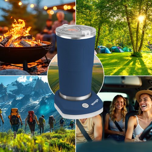 KUBEK TERMICZNY ZE WSKAŹNIKIEM TEMPERATURY 380ml PODRÓŻNY DO AUTA PODGRZEWA na Arena.pl