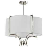 Klasyczna LAMPA wisząca FARO P04046NI Cosmolight abażurowy zwis do sypialni nikiel biały