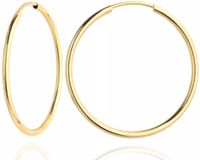 ZŁOTE KOLCZYKI KÓŁKA O KWADRATOWYM PRZEKROJU 1 CM 333