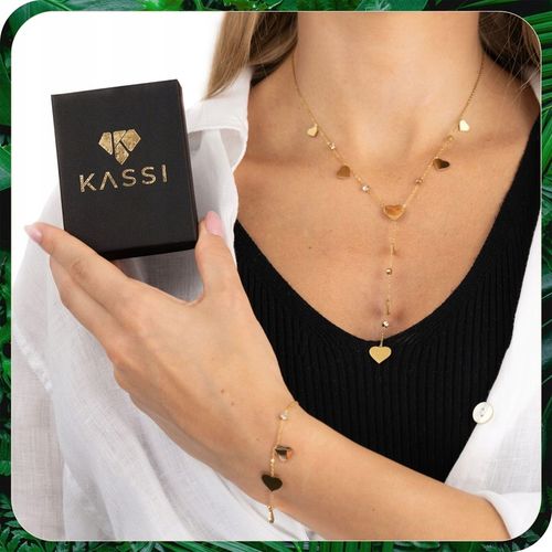 Pozłacany Naszyjnik Damski ze Stali Szlachetnej Wielowarstwowy z Krzyżykami na Arena.pl