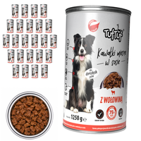 TufTuf mokra karma dla psa Wołowina puszka 24x1250g Kawałki w sosie