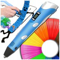 2X DŁUGOPIS 3D drukarka 3D pen + wkład 110m PLA ZESTAW XXL 3 KOLORY PREZENT