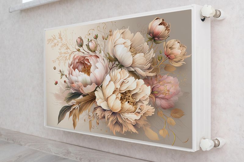 Mata Magnetyczna Na Kaloryfer PEONIE Kwiaty Styl Vintage 120cm x 60cm zdjęcie 4