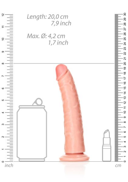 Slim Realistic Dildo With Suction Cup - 7""/ 18 Cm zdjęcie 7